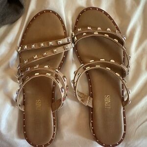 Iris Tan Studded Sandals